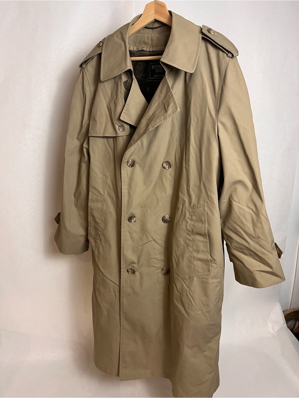 Vintage Men's Khaki Trench Coat by Botany 500